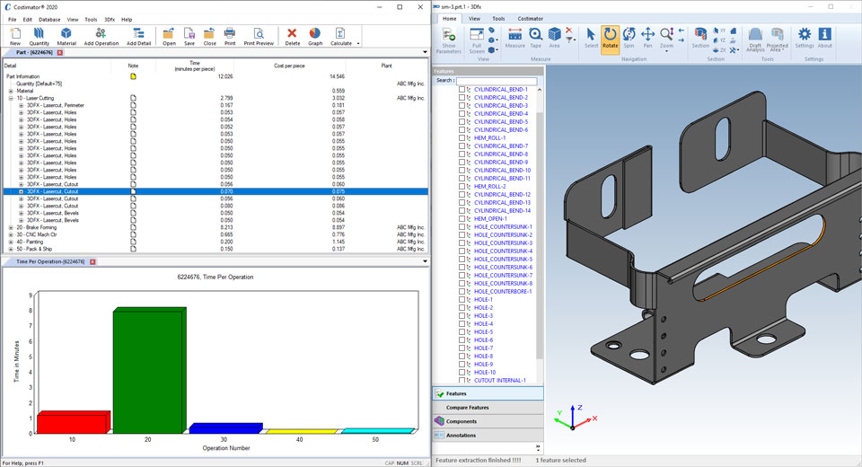 Estimating a sheet metal part in Costimator